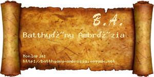 Batthyány Ambrózia névjegykártya